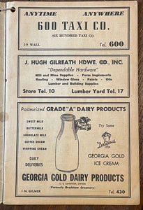 CARTERSVILLE & ACWORTH, GEORGIA - SOUTHERN BELL TELEPHONE DIRECTORY, 1940s