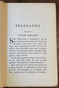 TELEPATHY: GENUINE & FRAUDULENT - 1st 1917 - ESP, MIND READING, OCCULT