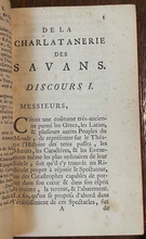 DE LA CHARLATANERIE DES SAVANS - Menken, 1st 1721 - LITERARY CRITICISM, AUTHORS