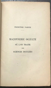 MACONNERIE OCCULTE, L'INITIATION HERMETIQUE - Rogan, 1947 OCCULT MASON HERMETIC