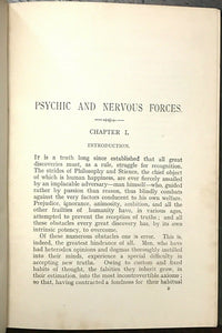 PSYCHIC AND NERVOUS FORCES - 1905 MEDIUMS MAGNETISM MIND READING TELEKINESIS