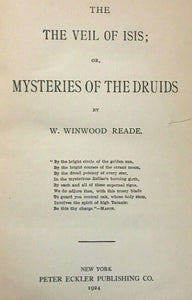 VEIL OF ISIS OR MYSTERIES OF THE DRUIDS - Reade, 1924 ANCIENT CELTS PAGAN RITES