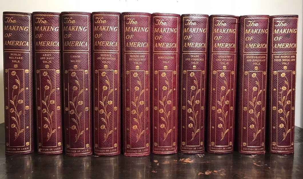 THE MAKING OF AMERICA - R. LA FOLLETTE LIMITED ED 381/1000, 1906 10 Vols Leather