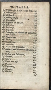 LORD (FRANCIS) BACON'S ESSAYS, OR COUNSELS MORAL & CIVIL - Complete 2 Vols, 1720