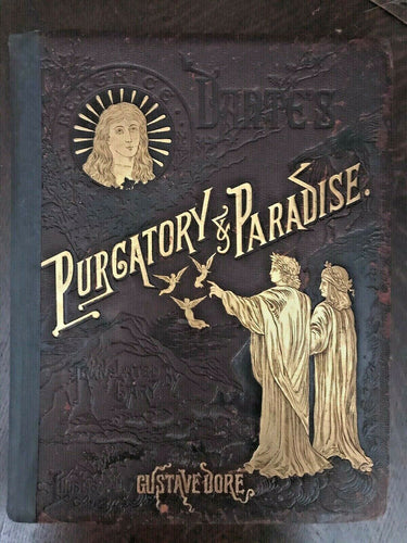 1880s DANTE'S PURGATORY & PARADISE Gustave Dore HEAVEN HELL - Full Leather LARGE