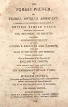 1808 - THE FOREST PRUNER / TIMBER OWNER'S ASSISTANT by WILLIAM PONTEY - NATURE