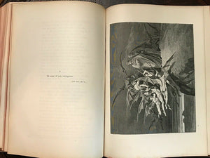 1880s DANTE'S INFERNO, Gustave Dore HELL SATAN DEVIL DAMNED - Large FOLIO 13.5"