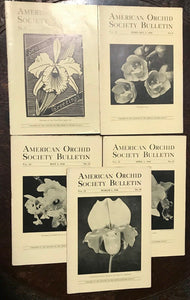 AMERICAN ORCHID SOCIETY BULLETIN, Original 1944 Issues (5 Journals) JANUARY-MAY