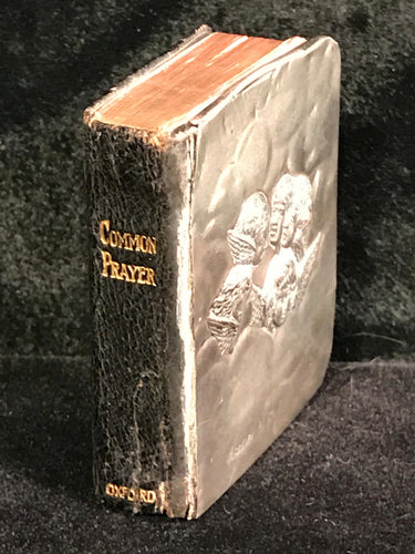 ENGLISH MINIATURE BOOK OF COMMON PRAYER, STERLING SILVER COVER OF ANGELS, 1905