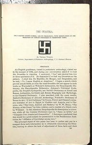 THE SWASTIKA - SCARCE 1st Ed, 1896 - EARLIEST KNOWN SYMBOL, HISTORY, MEANING