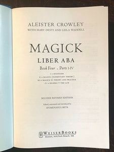 Aleister Crowley, MAGICK LIBER ABA BOOK 4 PARTS I - IV - OCCULT MAGIC WITCHCRAFT