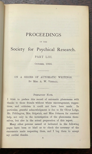 1906 SOCIETY FOR PSYCHICAL RESEARCH - OCCULT SPIRITS PSYCHIC PROPHECY TELEPATHY