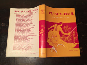 PLANET OF PERIL by Otis A. Kline, HC/DJ 1st Ed AVALON 1961, Excellent, Sci Fi