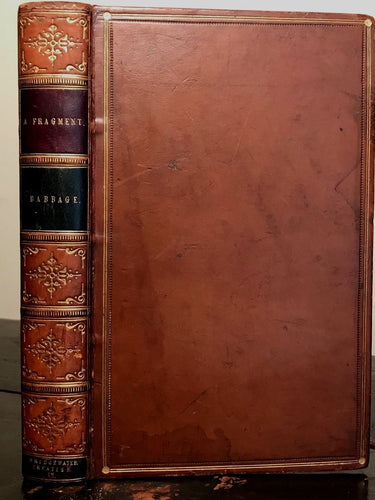 1838 CHARLES BABBAGE - NINTH BRIDGEWATER TREATISE - NATURAL THEOLOGY, COMPUTERS