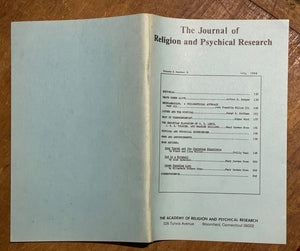 JOURNAL OF RELIGION AND PSYCHICAL RESEARCH - 1982 - REINCARNATION CHRISTIANITY