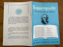 HOMOEOPATHY: BRITISH HOMOEOPATHIC ASSN - ALTERNATIVE NATURAL MEDICINE April 1959
