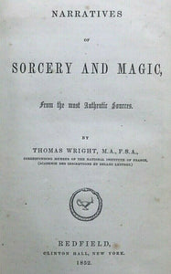 1852 NARRATIVES ON SORCERY & MAGIC - OCCULT MAGICK MAGICIAN ALCHEMY WITCHCRAFT