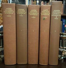 1669 MATTHEW POOLE BIBLE COMMENTARY - 1st Ed, 5 Folio Volumes 16" + 10,156 Pages