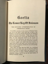 LESSER KEY OF SOLOMON; GOETIA: EVIL SPIRITS - De Laurence - GRIMOIRE - Early Ed