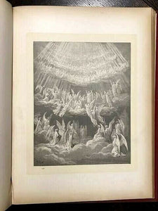 1867 DANTE'S DIVINE COMEDY - ILLUSTRATED by GUSTAVE DORE - 2 Vols ORNATE FOLIO