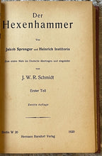 MALLEUS MALEFICARUM / DER HEXENHAMMER - Sprenger, 1920 WITCHCRAFT WITCHES HAMMER