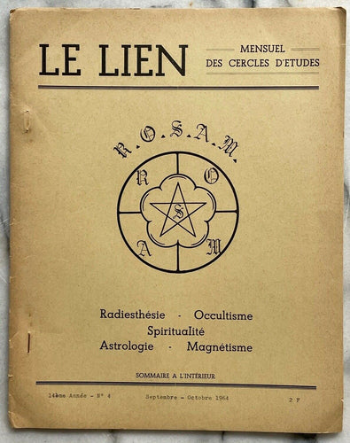 LE LIEN FRENCH OCCULT MAGAZINE - SEPT-OCT 1964 BIORHYTHM PAST LIVES FORECASTS