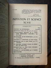 INITIATION & SCIENCE French OCCULT JOURNAL - Jan-March 1959 PYRAMIDS YOGA