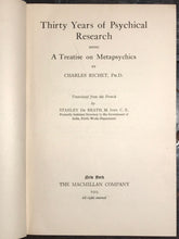 THIRTY YEARS OF PSYCHICAL RESEARCH, Charles Richet 1st/1st 1923 Metaphysics