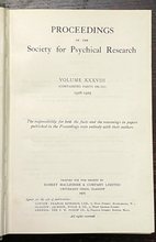 1928-29 SOCIETY FOR PSYCHICAL RESEARCH - OCCULT HYPNOSIS TELEPATHY GHOSTS SPRITS