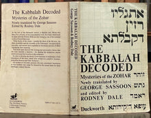 THE KABBALAH DECODED - Sassoon, 1st 1978 - JUDAIC MYSTICISM, ZOHAR, MAGICK TEXT