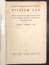 MYSTICAL WRITINGS OF WILLIAM LAW - HOBHOUSE, 1st/1st 1938 - Christian Mysticism