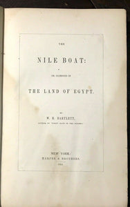 NILE BOAT, GLIMPSES OF THE LAND OF EGYPT - 1st Ed 1851 ILLUSTRATED ANCIENT EGYPT