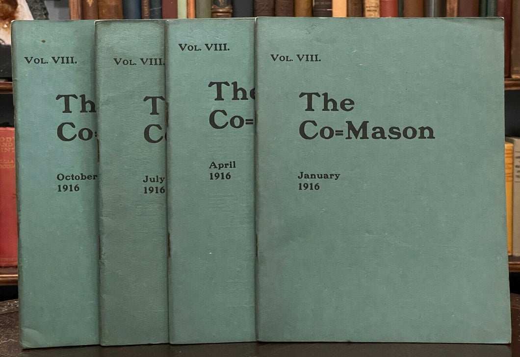 THE CO=MASON Journal, 4 ISSUES - 1st 1916 MEN WOMEN FREEMASONRY MASONIC EQUALITY