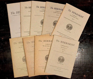 THE HERBARIST: THE HERB SOCIETY OF AMERICA - LOT OF 9, 1942-58 - NATURE, HERBALS