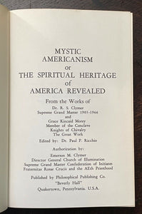 MYSTIC AMERICANISM - Clymer, 1975 ROSICRUCIANISM CHIVALRIC ORDER HISTORY of U.S.