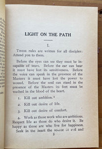 LIGHT ON THE PATH - Collins, 1910 - THEOSOPHY EASTERN SPIRITUAL ENLIGHTENMENT