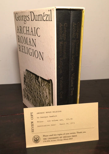 ARCHAIC ROMAN RELIGION Georges Dumezil 1st/1st 2 Vol. Box Set 1970 REVIEW COPY