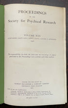 1920 - SOCIETY FOR PSYCHICAL RESEARCH - OCCULT HYPNOTISM PSYCHOANALYSIS PSYCHIC