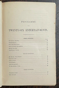 WHAT SHALL WE DO TONIGHT - 1st 1873 ENTERTAINMENT, PARLOR GAMES, CHARADES, MUSIC