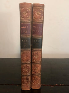 THE TOWN by LEIGH HUNT, 1st/1st, 1848 - 2 Volumes with HANDWRITTEN LETTER, HUNT