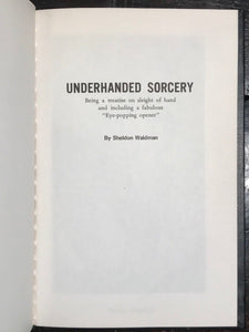 SIGNED - UNDERHANDED SORCERY - MAGICIAN SHELDON WALDMAN - 1st 1955 MAGIC TRICKS