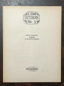 R. CRUMB SKETCHBOOK 1966-1967, 1st 1981 - COUNTERCULTURE CARTOONIST COMIX