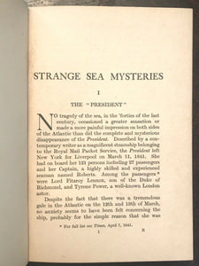 STRANGE SEA MYSTERIES - Elliott O'Donnell, 1st 1926 - SEA MONSTERS PHENOMENA