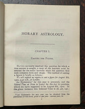 HORARY ASTROLOGY - Alan Leo, 1908 - ASTROLOGICAL HOROSCOPE ZODIAC DIVINATION