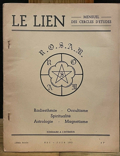 LE LIEN FRENCH OCCULT MAGAZINE - MAY-JUNE 1963 ASTROLOGY SPIRIT MATTER