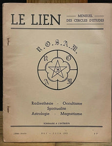 LE LIEN FRENCH OCCULT MAGAZINE - MAY-JUNE 1963 ASTROLOGY SPIRIT MATTER