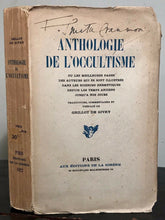 ANTHOLOGIE DE L'OCCULTISME, De Givry - 1st Ed, 1922 - MAGICK WITCHCRAFT ALCHEMY