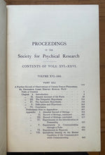 1914 - SOCIETY FOR PSYCHICAL RESEARCH - COMBINED INDEX, for YEARS 1901-1913