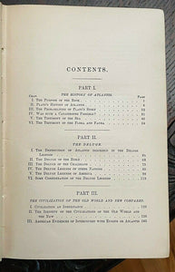 ATLANTIS: THE ANTEDILUVIAN WORLD - Donnelly, 1st 1882 ANCIENT CIVILIZATION