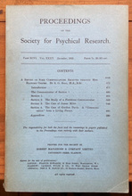 1924-1925 SOCIETY FOR PSYCHICAL RESEARCH - OCCULT MEDIUMS SEANCES PSYCHIC